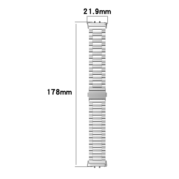 For Samsung Galaxy Fit 3 SM-R390 Three Bead Stainless Steel Metal Watch Band(Silver+Gold) - free shipping - PMC TechLife - Order now!