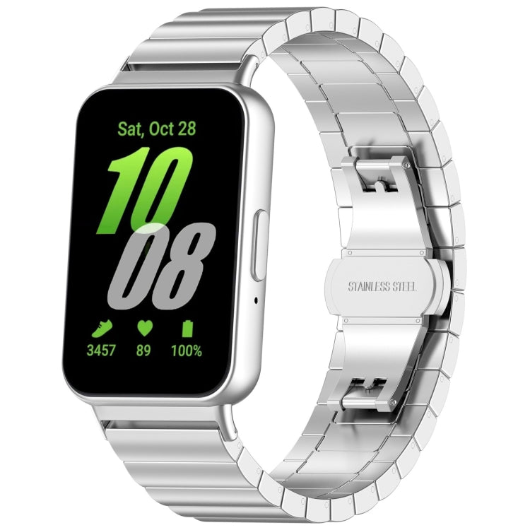 For Samsung Galaxy Fit 3 SM-R390 One Bead Stainless Steel Metal Watch Band(Silver) - Watch Bands by PMC TechLife | Online Shopping South Africa | PMC TechLife