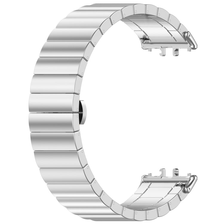 For Samsung Galaxy Fit 3 SM-R390 One Bead Stainless Steel Metal Watch Band(Silver) - Watch Bands by PMC TechLife | Online Shopping South Africa | PMC TechLife