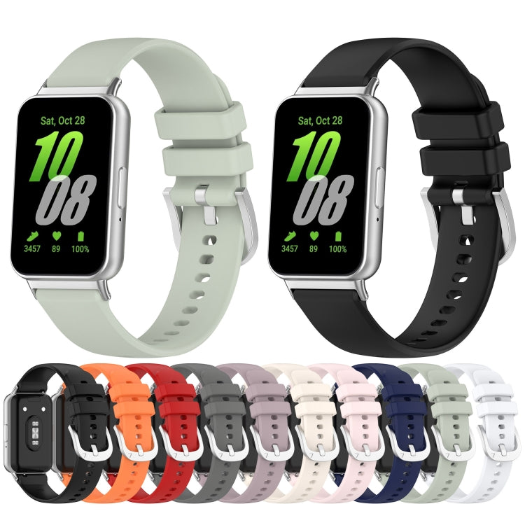 For Samsung Galaxy Fit 3 SM-R390 Metal Connector Liquid Glossy Silicone Watch Band(Starlight) - Watch Bands by PMC TechLife | Online Shopping South Africa | PMC TechLife
