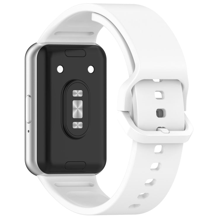 For Samsung Galaxy Fit 3 SM-R390 Solid Color Buckle Silicone Watch Band(White) - Watch Bands by PMC TechLife | Online Shopping South Africa | PMC TechLife
