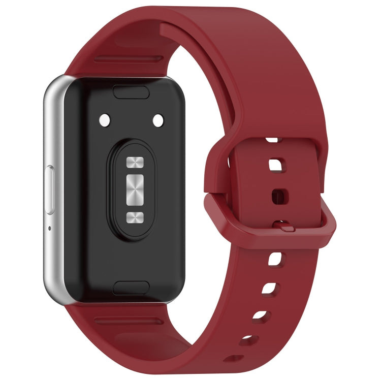 For Samsung Galaxy Fit 3 SM-R390 Solid Color Buckle Silicone Watch Band(Red) - Watch Bands by PMC TechLife | Online Shopping South Africa | PMC TechLife