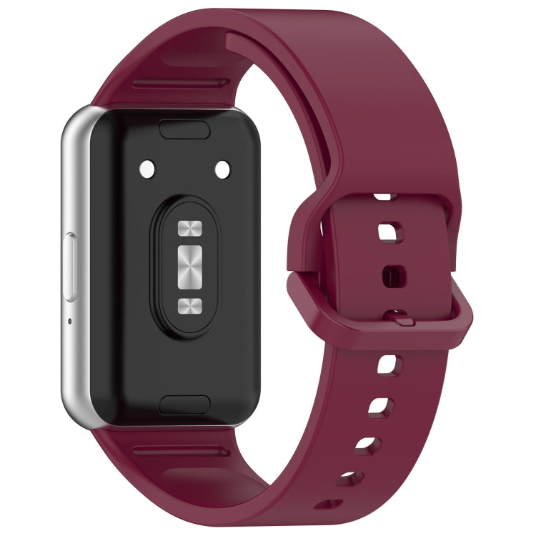 For Samsung Galaxy Fit 3 SM-R390 Solid Color Buckle Silicone Watch Band(Wine Red) - free shipping - PMC TechLife - Order now!