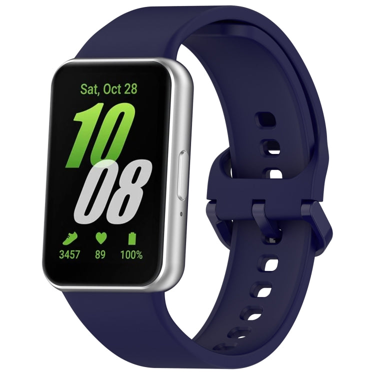 For Samsung Galaxy Fit 3 SM-R390 Solid Color Buckle Silicone Watch Band(Dark Blue) - Watch Bands by PMC TechLife | Online Shopping South Africa | PMC TechLife
