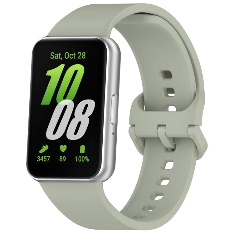 For Samsung Galaxy Fit 3 SM-R390 Solid Color Buckle Silicone Watch Band(Gray Green) - free shipping - PMc TechLife - Order now!