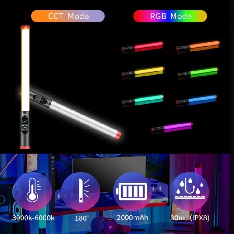 JMARY FM-128RGB Handheld LED Fill Light Outdoor Photography Light Waterproof RGB Light Stick - free shipping - PMC TechLife - Order now!