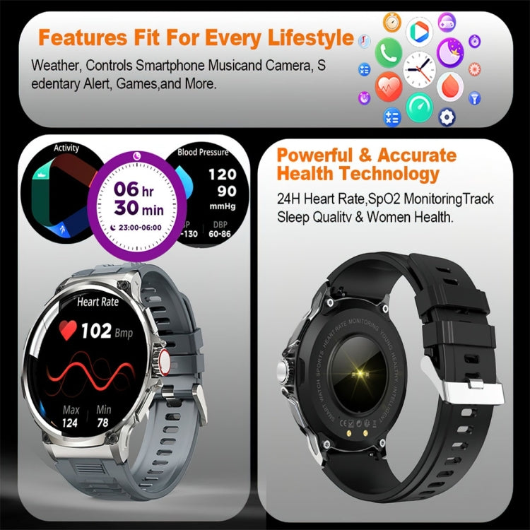 V69 1.85 inch Color Screen Smart Watch, Support Bluetooth Call / Heart Rate / Blood Pressure / Blood Oxygen Monitoring(Silver) - Smart Watches by PMC TechLife | Online Shopping South Africa | PMC TechLife