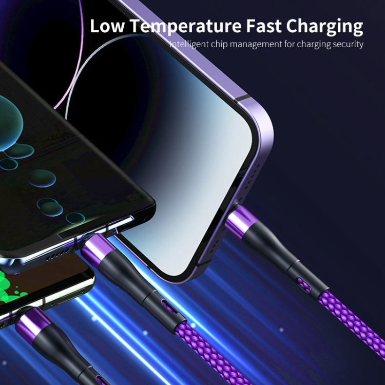 ENKAY 6-in-1 5A USB + Type-C to Type-C / 8 Pin / Micro USB Multifunction Fast Charging Cable, Cable Length:1.3m(Purple) - free shipping - PMC TechLife - Order now!