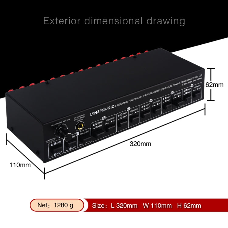 B06 82 In 6 Out Power Amplifier Speaker Selector 6 Region Stereo Speaker Switcher -  by PMC TechLife | Online Shopping South Africa | PMC TechLife | Buy Now Pay Later Mobicred