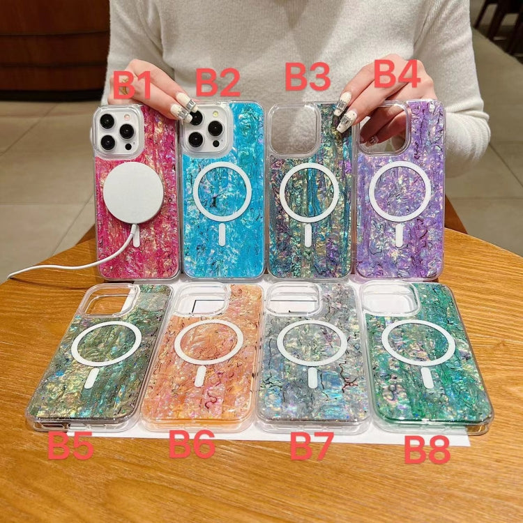 For iPhone 14 Plus Shell Texture Multicolor MagSafe TPU Phone Case(Purple) - iPhone 14 Plus Cases by PMC TechLife | Online Shopping South Africa | PMC TechLife