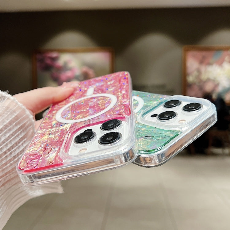 For iPhone 12 / 12 Pro Shell Texture Multicolor MagSafe TPU Phone Case(Sky Blue) - iPhone 12 / 12 Pro Cases by PMC TechLife | Online Shopping South Africa | PMC TechLife