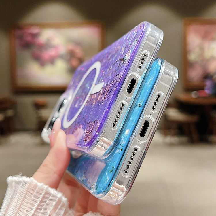 For iPhone 13 / 14 Shell Texture Multicolor MagSafe TPU Phone Case(Sky Blue) - iPhone 14 Cases by PMC TechLife | Online Shopping South Africa | PMC TechLife