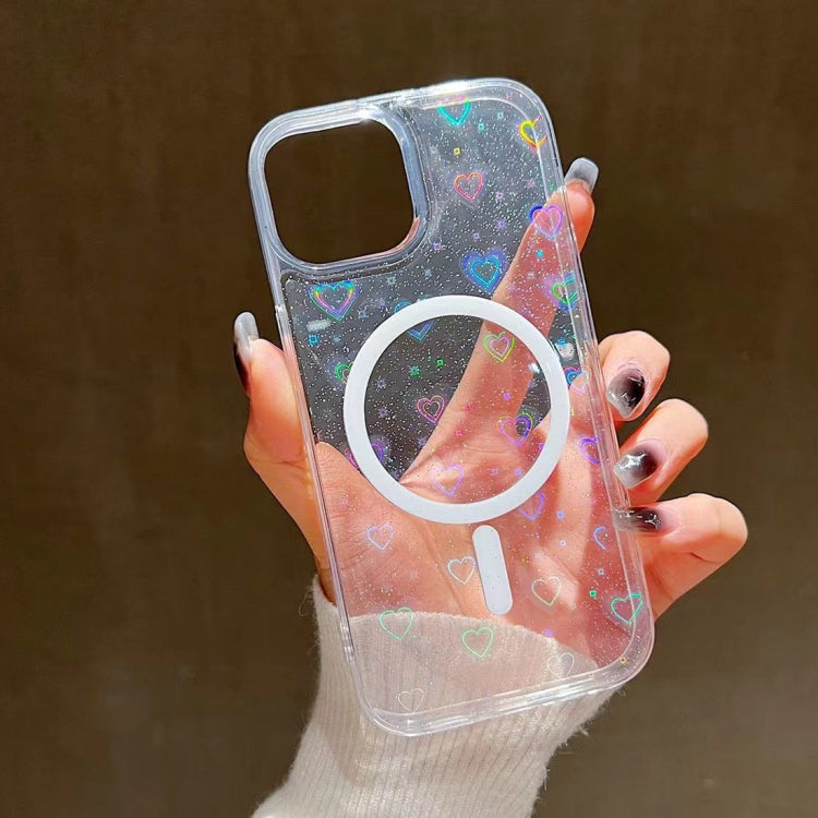 For iPhone  11 Laser Love MagSafe TPU Phone Case(Transparent) - iPhone 11 Cases by PMC TechLife | Online Shopping South Africa | PMC TechLife