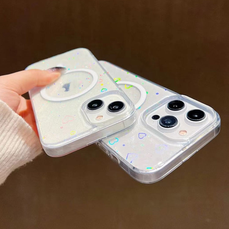 For iPhone 14 Plus Laser Love MagSafe TPU Phone Case(Transparent) - iPhone 14 Plus Cases by PMC TechLife | Online Shopping South Africa | PMC TechLife