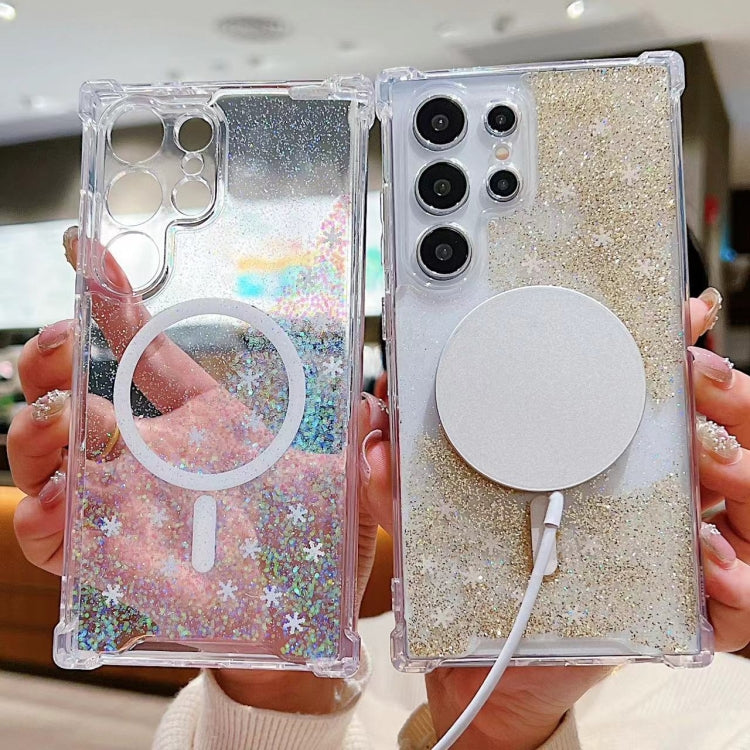 For Samsung Galaxy S24+ 5G Explosive Flash Gradient MagSafe TPU Phone Case(Gold) - Galaxy S24+ 5G Cases by PMC TechLife | Online Shopping South Africa | PMC TechLife