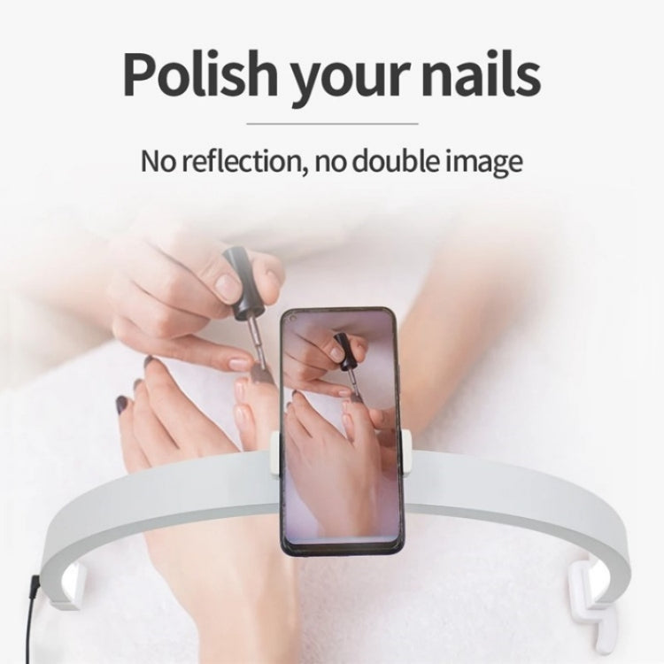 M12X Foldable LED Half Moon Lamp Touch Control Nail Art Lamp, Length: 56cm(EU Plug) - Selfie Light by PMC TechLife | Online Shopping South Africa | PMC TechLife | Buy Now Pay Later Mobicred