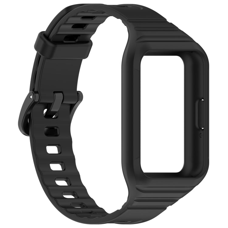 For Samsung Galaxy Fit 3 Integrated TPU Watch Band(Black) - Watch Bands by PMC TechLife | Online Shopping South Africa | PMC TechLife