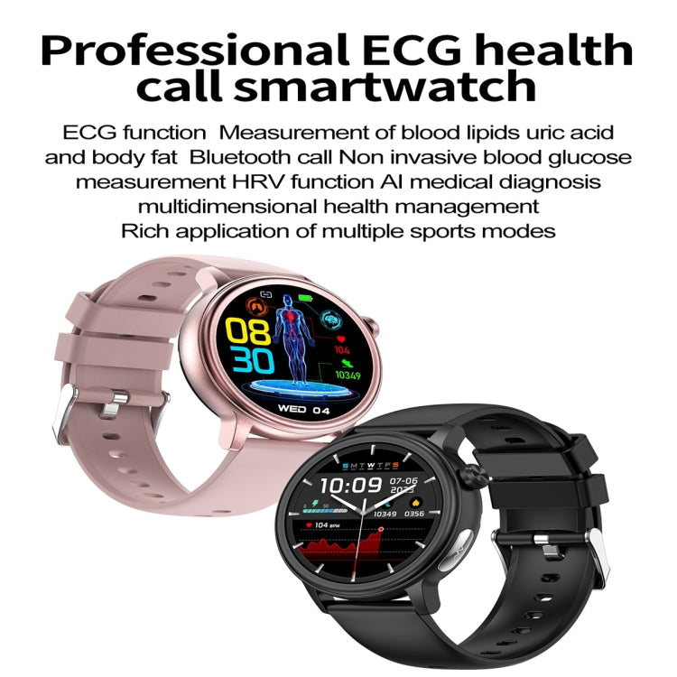 ET470 1.39 inch Color Screen Smart Watch Silicone Strap, Support Bluetooth Call / ECG(Black) - Smart Watches by PMC TechLife | Online Shopping South Africa | PMC TechLife