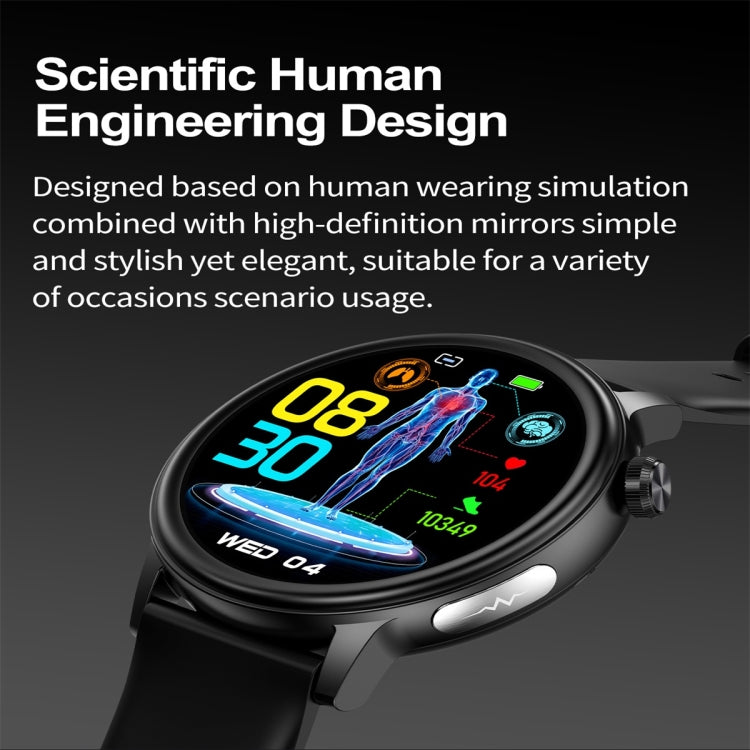 ET470 1.39 inch Color Screen Smart Watch Silicone Strap, Support Bluetooth Call / ECG(Black) - Smart Watches by PMC TechLife | Online Shopping South Africa | PMC TechLife