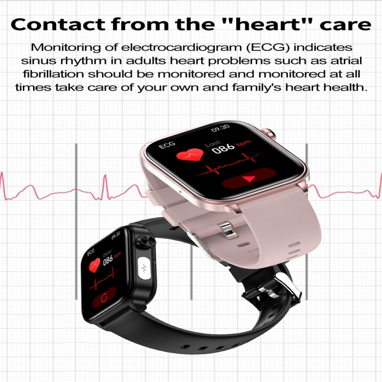 ET570 1.96 inch Color Screen Smart Watch Silicone Strap, Support Bluetooth Call / ECG(Pink) - Smart Watches by PMC TechLife | Online Shopping South Africa | PMC TechLife