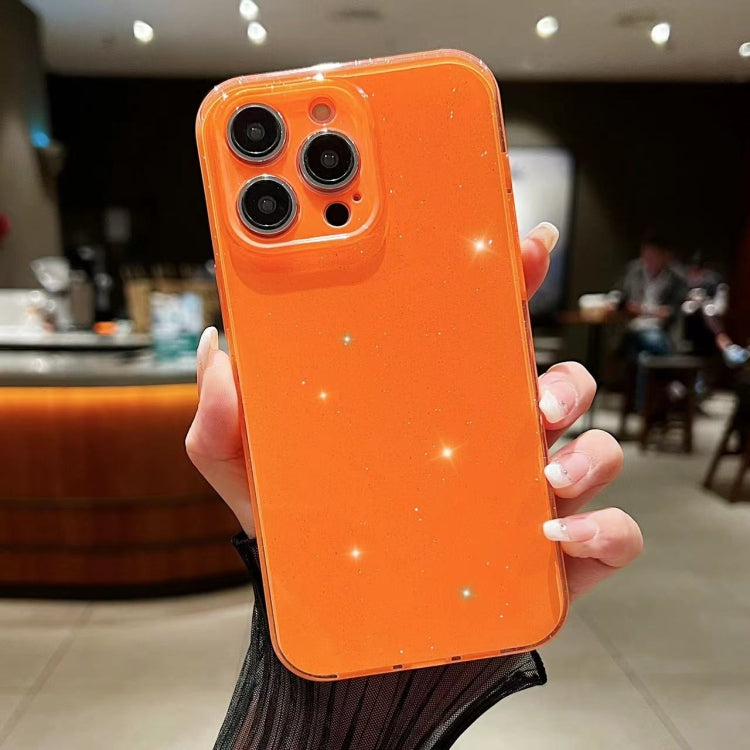 For iPhone 16 Pro Max Jelly Glitter Solid Color TPU Phone Case(Orange) - iPhone 16 Pro Max Cases by PMC TechLife | Online Shopping South Africa | PMC TechLife | Buy Now Pay Later Mobicred