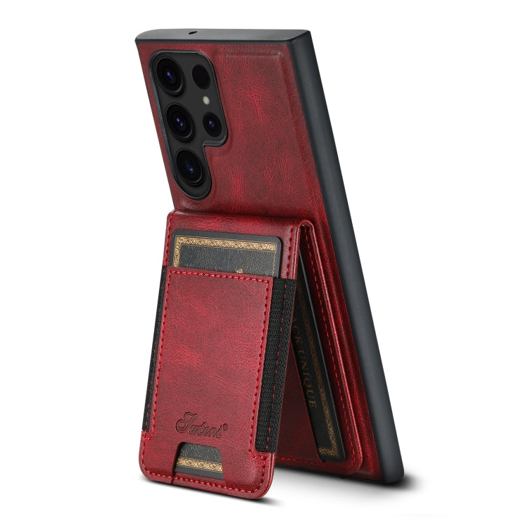 For Samsung Galaxy S24 Ultra 5G Suteni H17 Oil Eax Leather MagSafe Detachable Wallet Phone Case(Red) - Galaxy S24 Ultra 5G Cases by Suteni | Online Shopping South Africa | PMC Jewellery | Buy Now Pay Later Mobicred