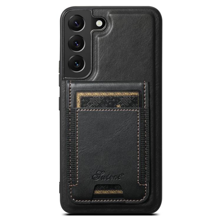For Samsung Galaxy S25+ 5G Suteni H17 Oil Eax Leather MagSafe Detachable Wallet Phone Case(Black) - Galaxy S25+ 5G Cases by Suteni | Online Shopping South Africa | PMC TechLife | Buy Now Pay Later Mobicred