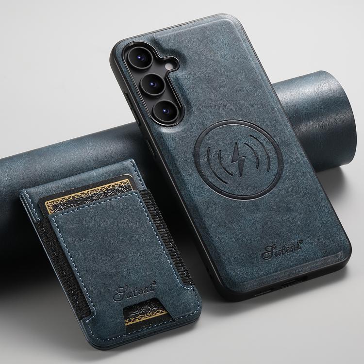 For Samsung Galaxy S25+ 5G Suteni H17 Oil Eax Leather MagSafe Detachable Wallet Phone Case(Khaki) - Galaxy S25+ 5G Cases by Suteni | Online Shopping South Africa | PMC TechLife | Buy Now Pay Later Mobicred