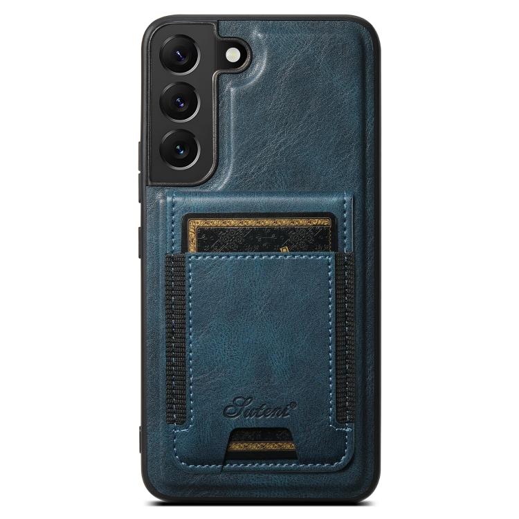 For Samsung Galaxy S25+ 5G Suteni H17 Oil Eax Leather MagSafe Detachable Wallet Phone Case(Blue) - Galaxy S25+ 5G Cases by Suteni | Online Shopping South Africa | PMC TechLife | Buy Now Pay Later Mobicred