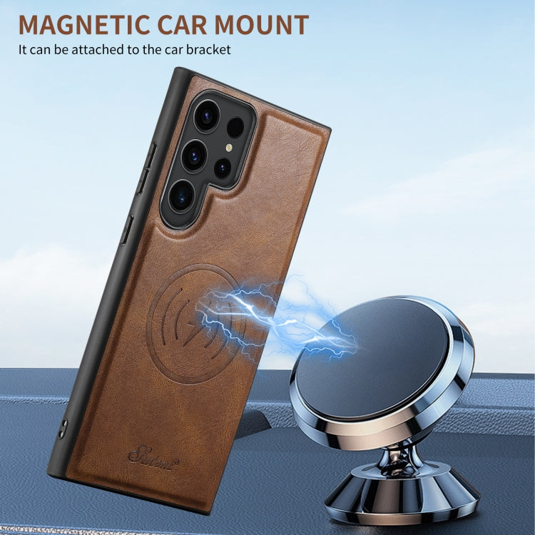 For Samsung Galaxy S22 Ultra 5G Suteni H17 Oil Eax Leather Detachable Wallet Phone Case(Khaki) - free shipping - PMC Jewellery - Order now!