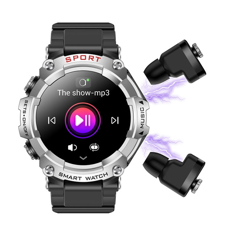 T96 1.52 inch Amoled Screen 2 in 1 Bluetooth Earphone Smart Watch(Silver) - Smart Watches by PMC TechLife | Online Shopping South Africa | PMC TechLife