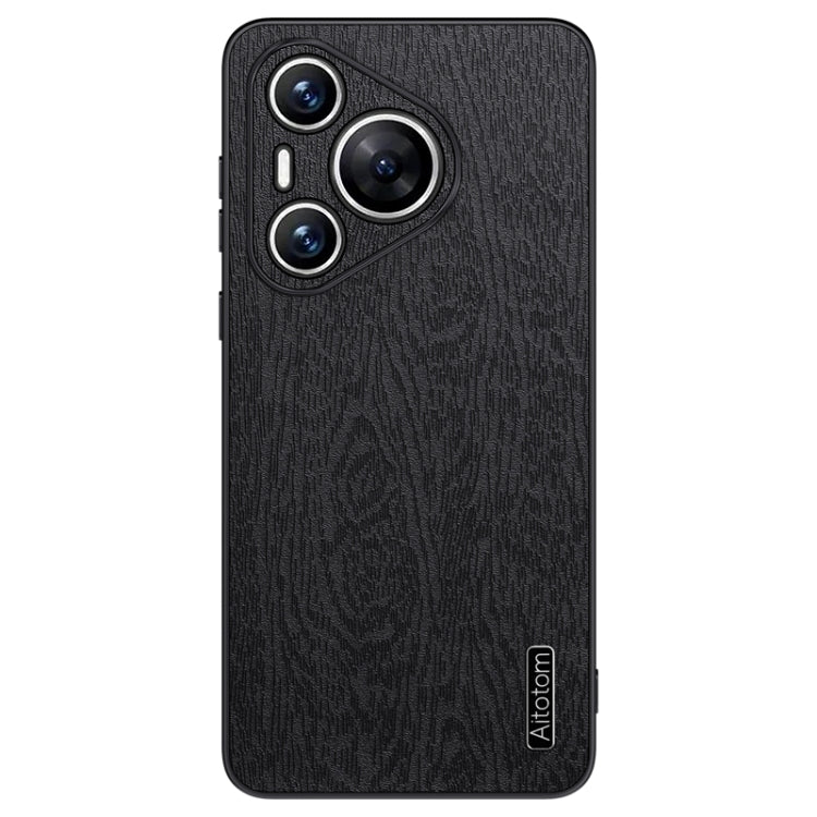 For Huawei Pura 70 Tree Bark Leather Shockproof Phone Case(Black) - free shipping - PMC Jewellery - Order now!