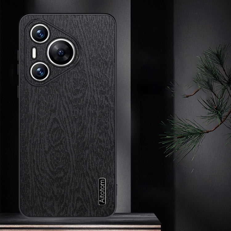 For Huawei Pura 70 Tree Bark Leather Shockproof Phone Case(Black) - free shipping - PMC Jewellery - Order now!