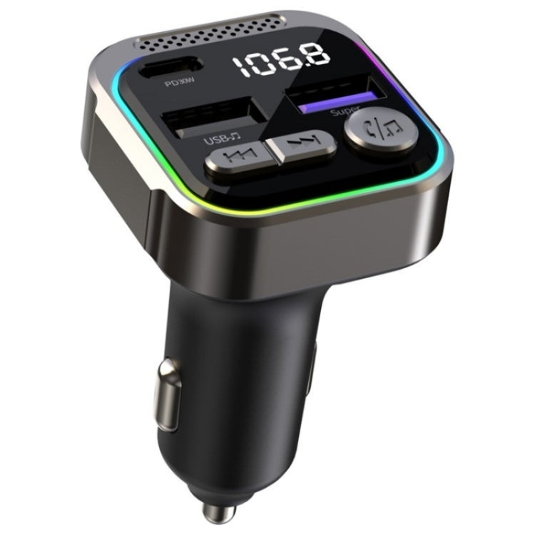 C54 PD 30W Dual USB Car Charger Alloy Car Bluetooth Adapter FM Transmitter MP3 Player - Car Charger by PMC TechLife | Online Shopping South Africa | PMC TechLife | Buy Now Pay Later Mobicred