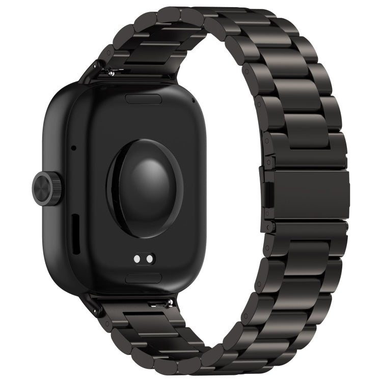 For Xiaomi Mi Band 8 Pro Three Bead Stainless Steel Metal Watch Band(Black) - Watch Bands by PMC TechLife | Online Shopping South Africa | PMC TechLife