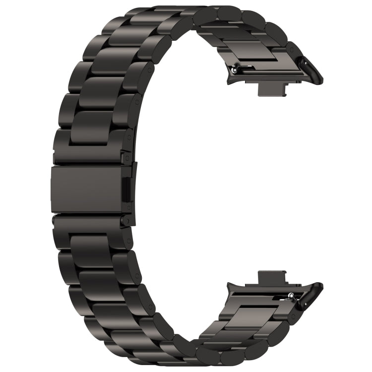 For Xiaomi Mi Band 8 Pro Three Bead Stainless Steel Metal Watch Band(Black) - Watch Bands by PMC TechLife | Online Shopping South Africa | PMC TechLife