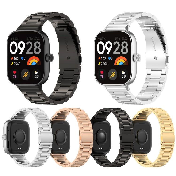 For Redmi Watch 4 / Watch 5 Three Bead Stainless Steel Metal Watch Band(Black) - free shipping - PMC TechLife - Order now!