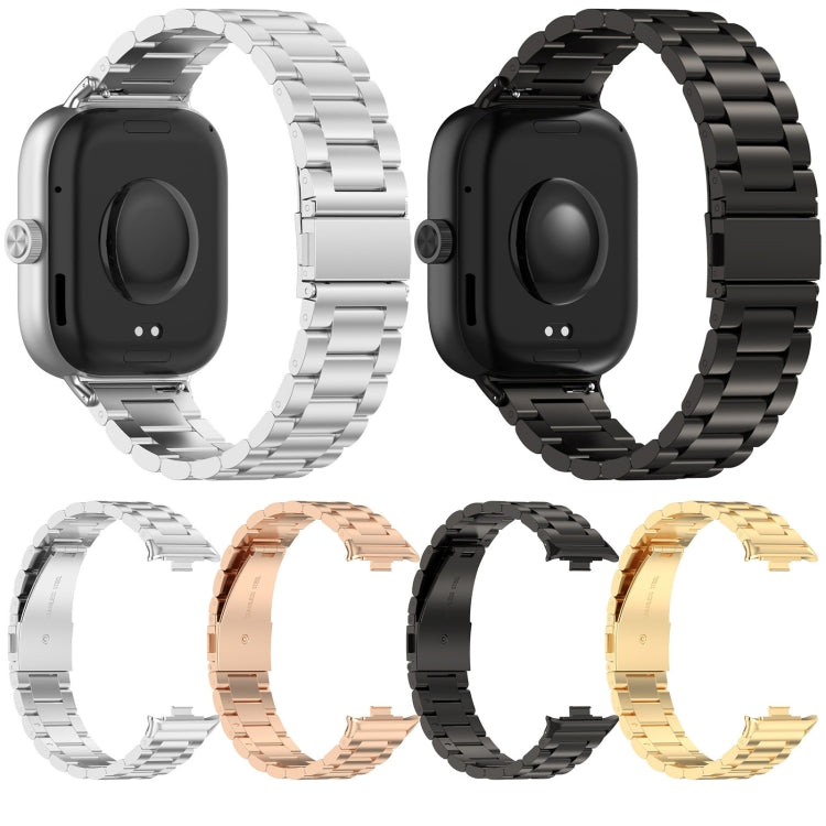 For Redmi Watch 4 / Watch 5 Three Bead Stainless Steel Metal Watch Band(Black) - free shipping - PMC TechLife - Order now!