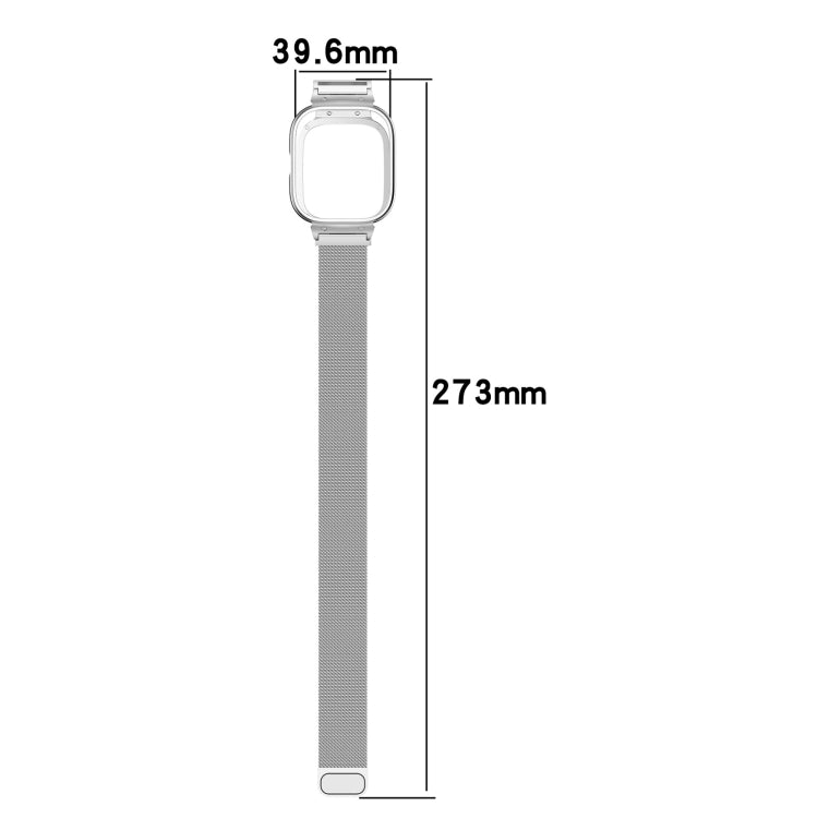 For CMF Watch Pro D395 Metal Frame + Milanese Integrated Magnetic Watch Band(Silver) - Watch Bands by PMC TechLife | Online Shopping South Africa | PMC TechLife