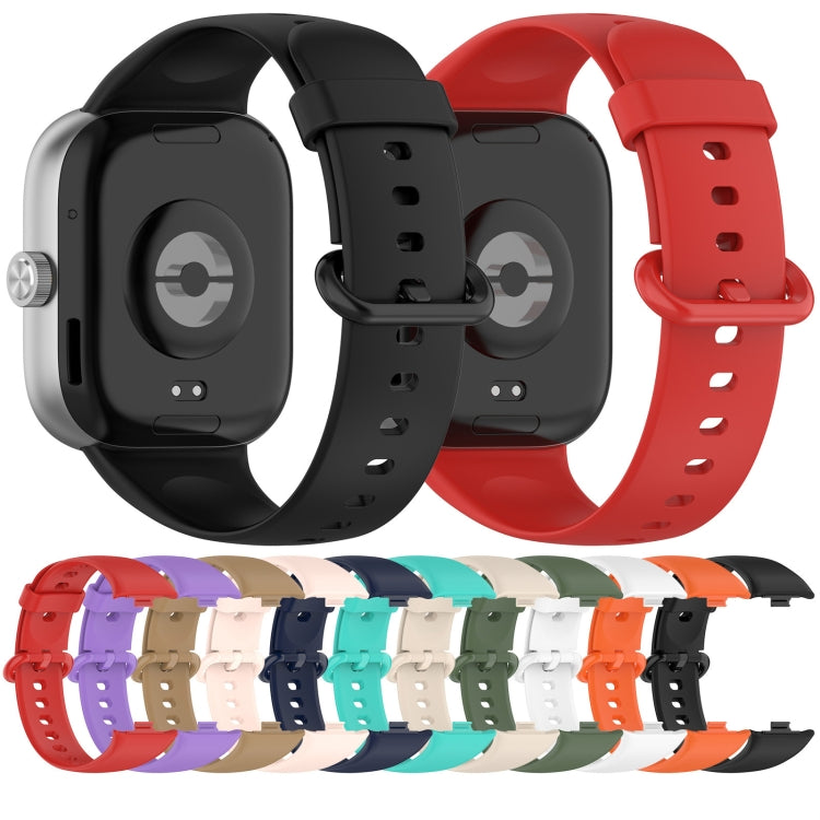For Redmi Watch 4 Solid Color Colorful Buckle Silicone Watch Band(Coffee) - Watch Bands by PMC TechLife | Online Shopping South Africa | PMC TechLife