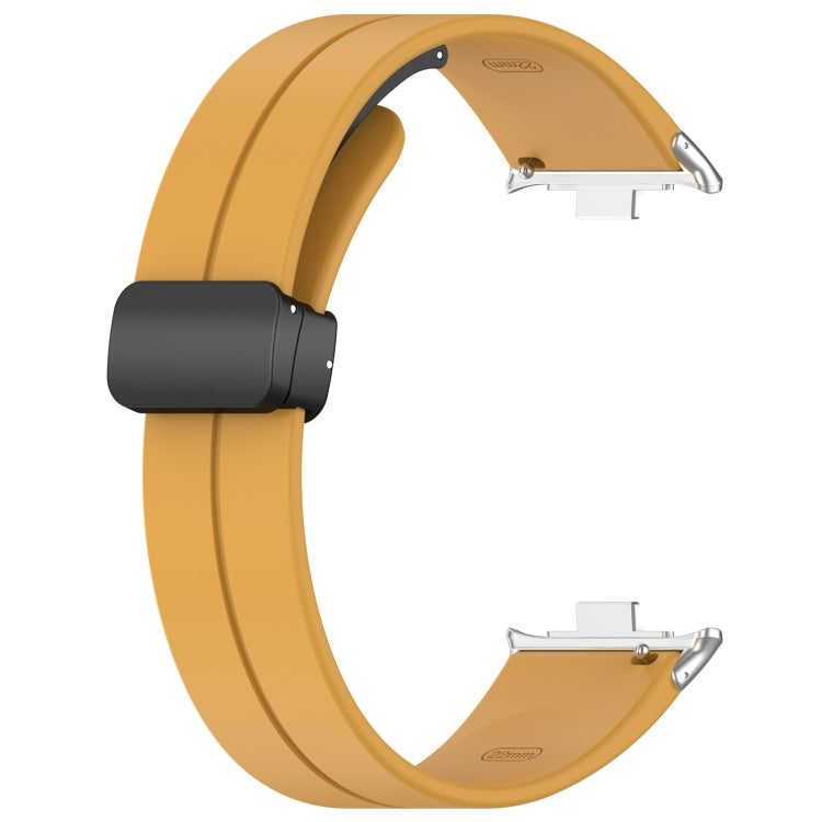 For Redmi Watch 4 Groove Folding Magnetic Buckle Silicone Watch Band(Yellow) - Watch Bands by PMC TechLife | Online Shopping South Africa | PMC TechLife