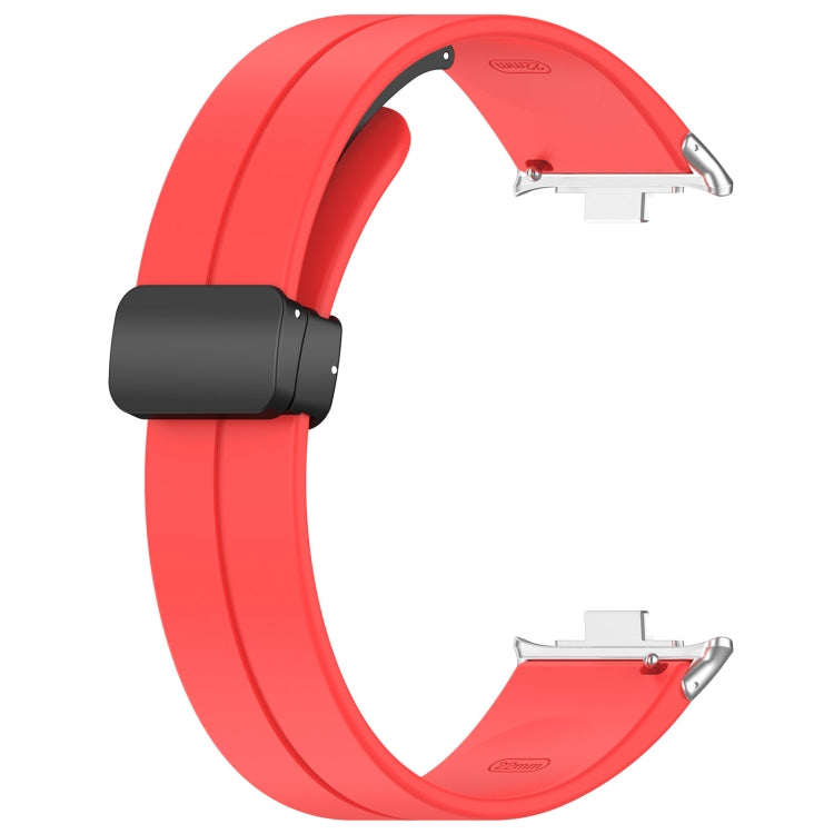 For Xiaomi  Mi Band 8 Pro Groove Folding Magnetic Buckle Silicone Watch Band(Red) - Watch Bands by PMC TechLife | Online Shopping South Africa | PMC TechLife