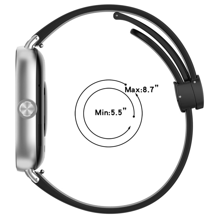 For Redmi Watch 4 Groove Folding Magnetic Buckle Silicone Watch Band(Dark Green) - Watch Bands by PMC TechLife | Online Shopping South Africa | PMC TechLife