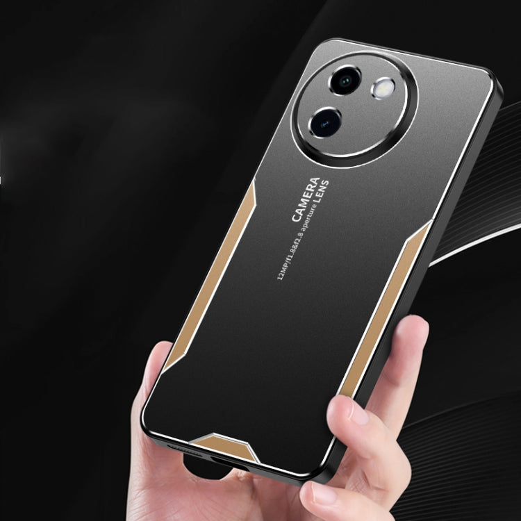 For vivo V30e Blade Series TPU Hybrid Metal Phone Case(Gold) - vivo Cases by PMC TechLife | Online Shopping South Africa | PMC TechLife | Buy Now Pay Later Mobicred