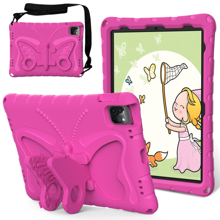For iPad Pro 11 2024 Butterfly Bracket EVA Shockproof Tablet Case(Rose Red) - iPad Pro 11 2024 Cases by PMC TechLife | Online Shopping South Africa | PMC TechLife | Buy Now Pay Later Mobicred