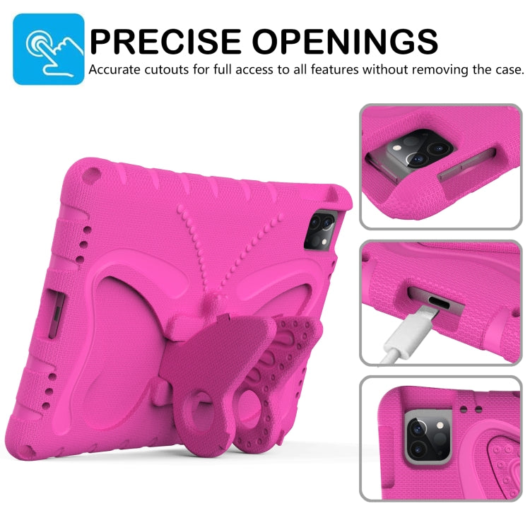 For iPad Pro 11 2024 Butterfly Bracket EVA Shockproof Tablet Case(Rose Red) - iPad Pro 11 2024 Cases by PMC TechLife | Online Shopping South Africa | PMC TechLife | Buy Now Pay Later Mobicred