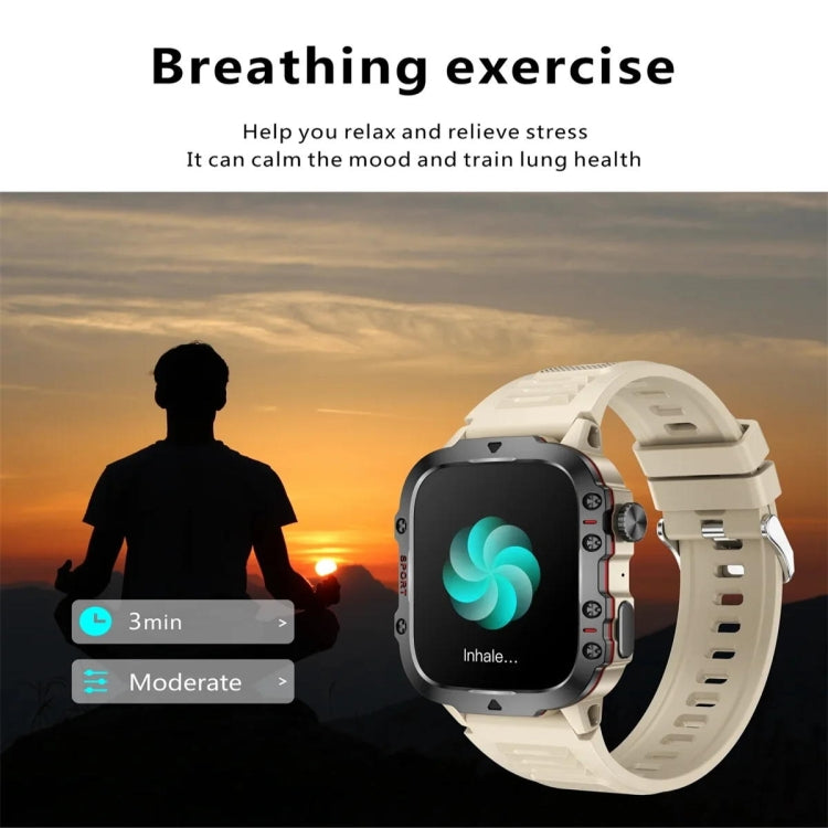 QX11 1.96 inch Color Screen Smart Watch Silicone Strap Support Bluetooth Call(Khaki) - Smart Watches by PMC TechLife | Online Shopping South Africa | PMC TechLife