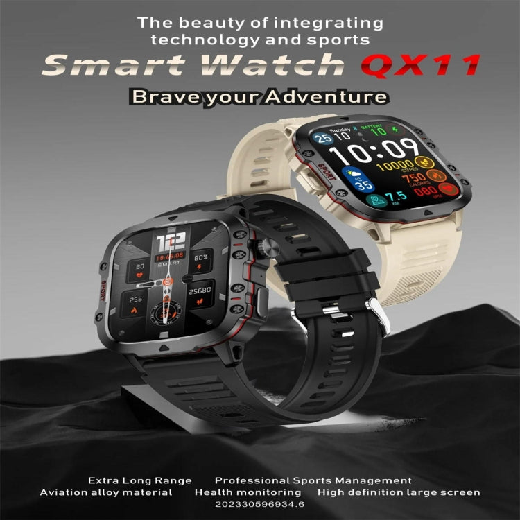 QX11 1.96 inch Color Screen Smart Watch Steel Strap Support Bluetooth Call(Black) - free shipping - PMC TechLife - Order now!