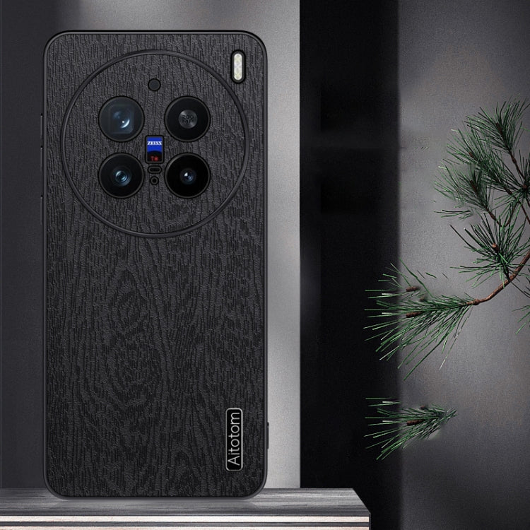 For vivo X200 Pro Tree Bark Leather Shockproof Phone Case(Blue) - vivo Cases by PMC Jewellery | Online Shopping South Africa | PMC Jewellery | Buy Now Pay Later Mobicred