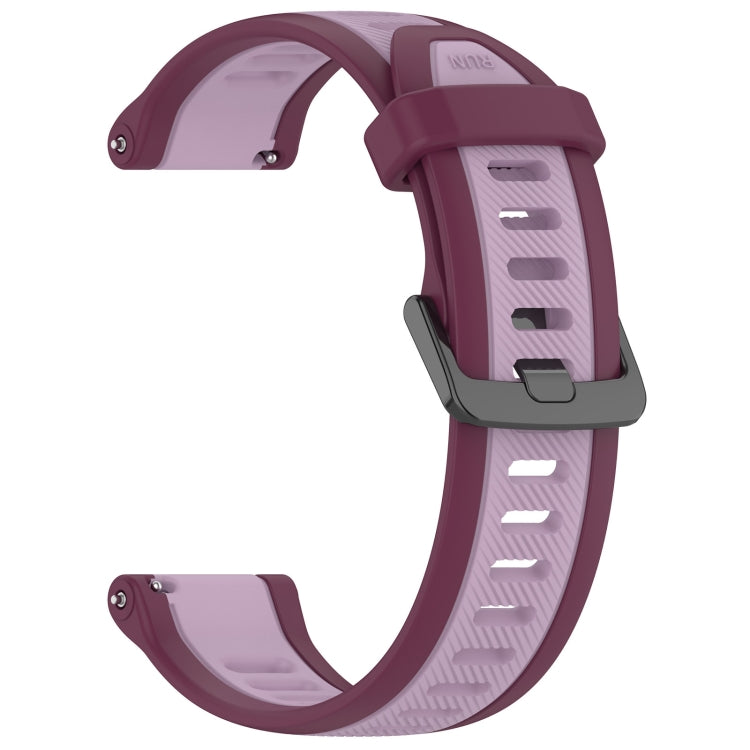 For Garmin Forerunner 265 22mm Two Color Textured Silicone Watch Band(Purple) - Watch Bands by PMC TechLife | Online Shopping South Africa | PMC TechLife